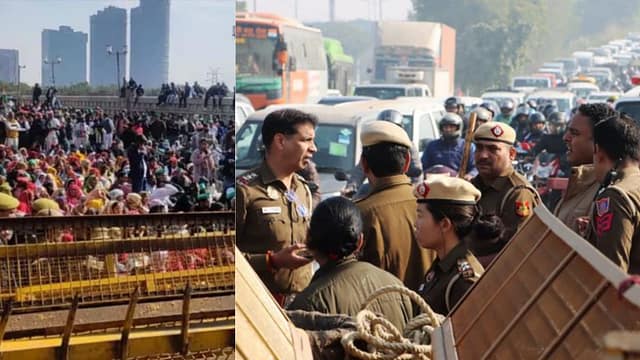 Massive Traffic Jams, Tight Security at DND Flyway Amid Farmers’ March Towards Delhi.