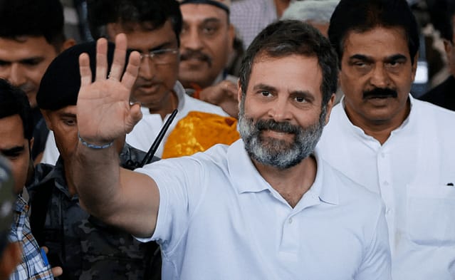 Rahul Gandhi’s Tiranga Gesture to Rajnath Singh Highlights Congress Protest Against Adani Link Allegations